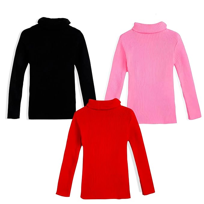 MOM & SON Baby Casual Winter Full Sleeve Wollen High Neck Sweater for Baby Boys and Girls