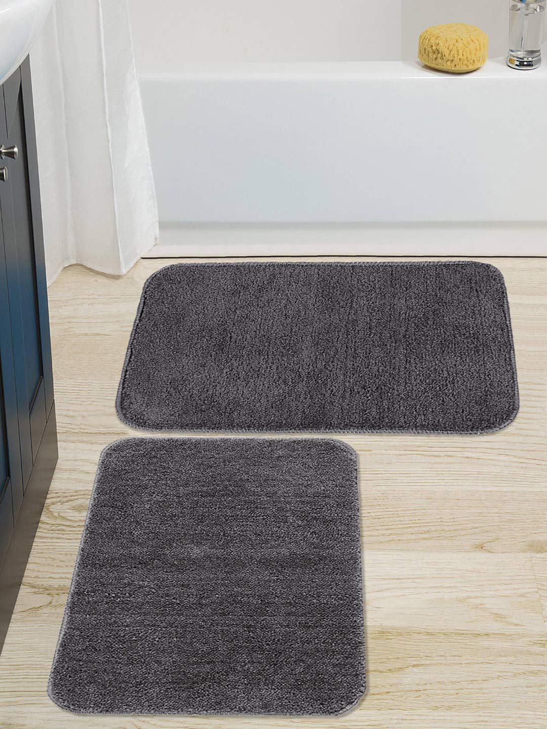 SARAL Home Microfiber Solid Anti-Skid Bath Mats