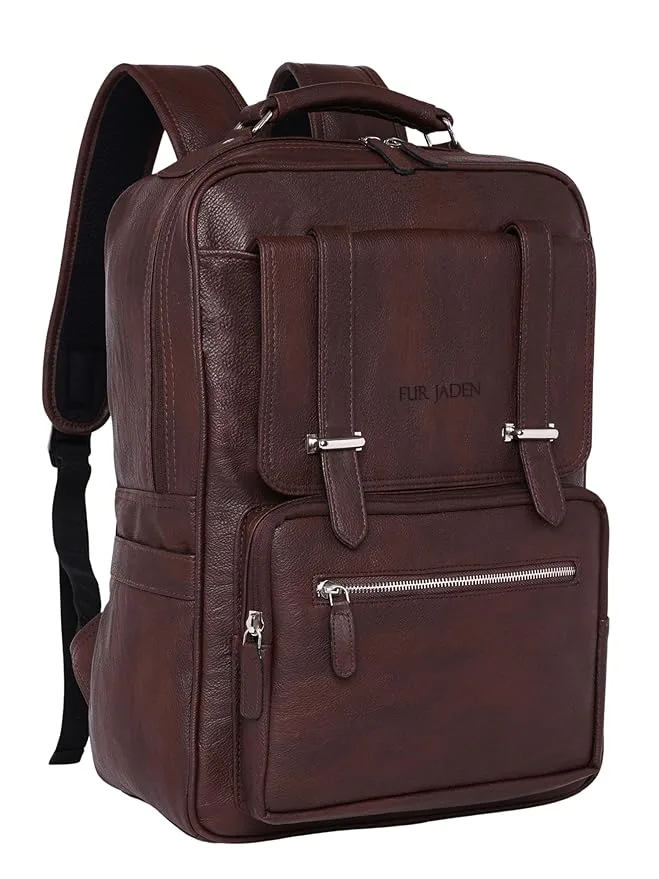 FUR JADEN Vegan Leather Stylish Laptop Backpack