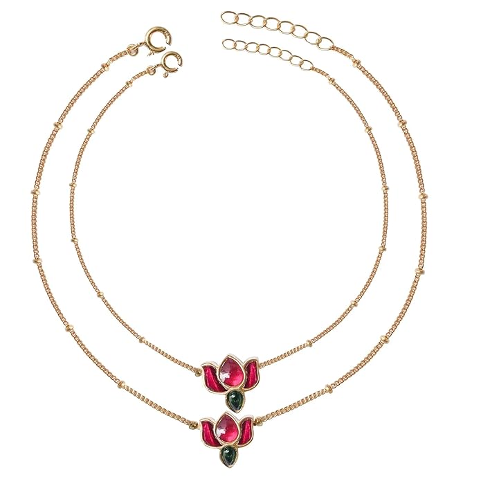 Silver Plated Lotus Anklet